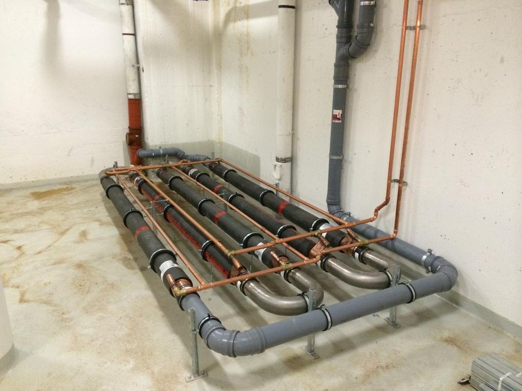 Golvmonterat Power‑Pipe-paket.